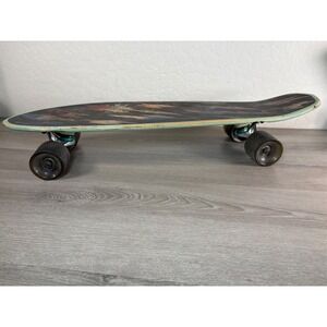 Globe Skateboards Cruiser Skateboard Teal Wood Deck Graphic Print Wheels Slant
